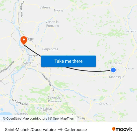 Saint-Michel-L'Observatoire to Caderousse map