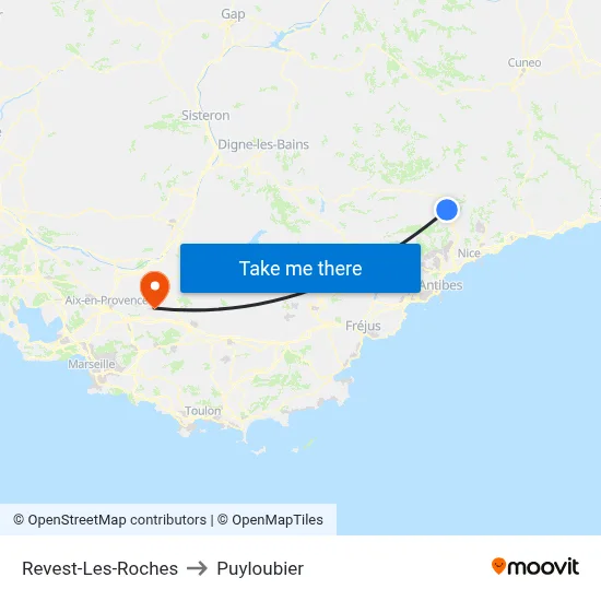 Revest-Les-Roches to Puyloubier map