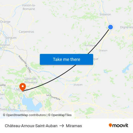 Château-Arnoux-Saint-Auban to Miramas map