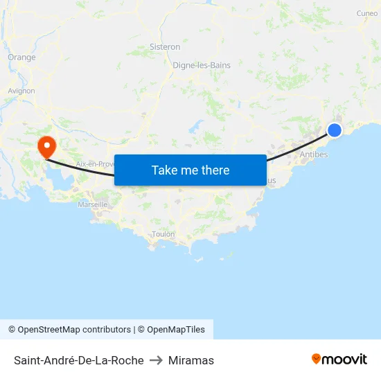 Saint-André-De-La-Roche to Miramas map