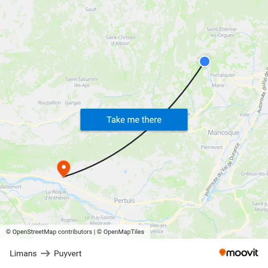 Limans to Puyvert map