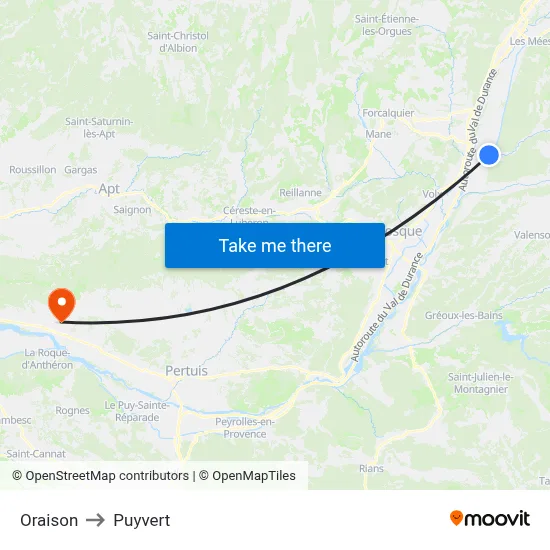 Oraison to Puyvert map