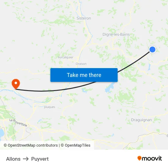 Allons to Puyvert map