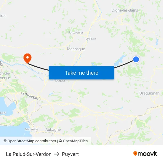 La Palud-Sur-Verdon to Puyvert map