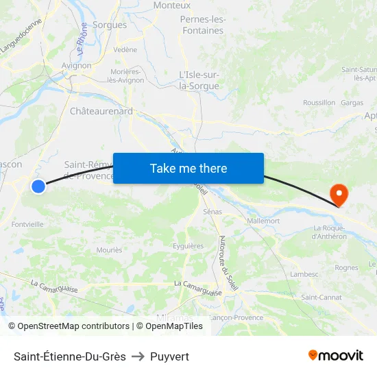 Saint-Étienne-Du-Grès to Puyvert map