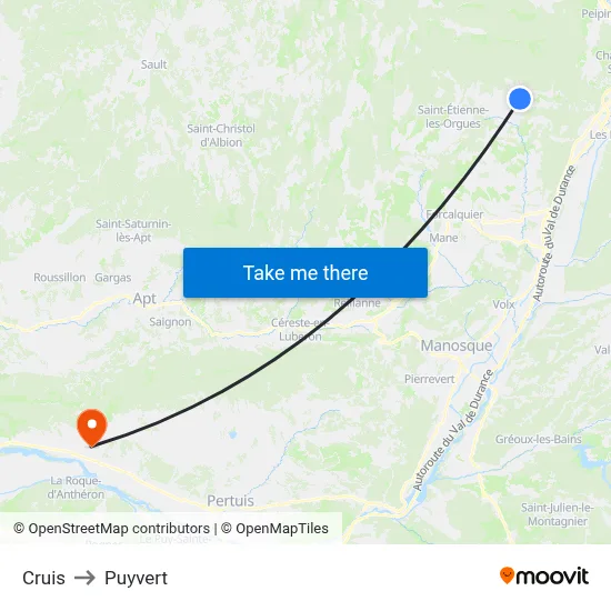 Cruis to Puyvert map