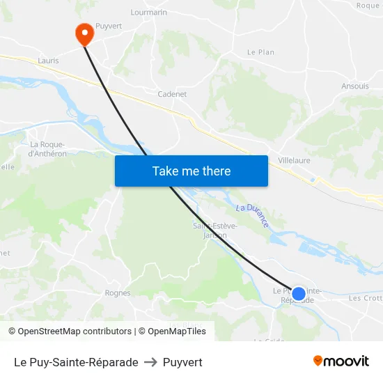 Le Puy-Sainte-Réparade to Puyvert map