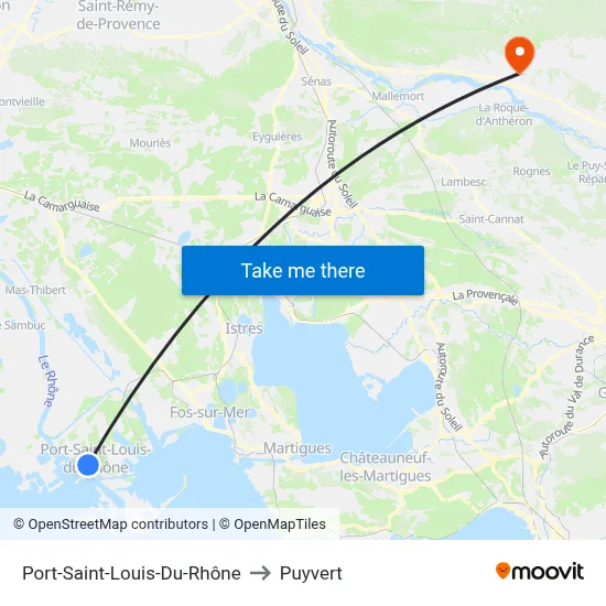 Port-Saint-Louis-Du-Rhône to Puyvert map