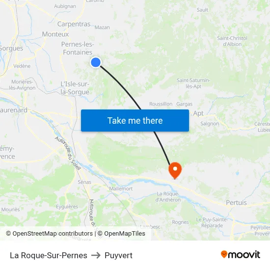 La Roque-Sur-Pernes to Puyvert map