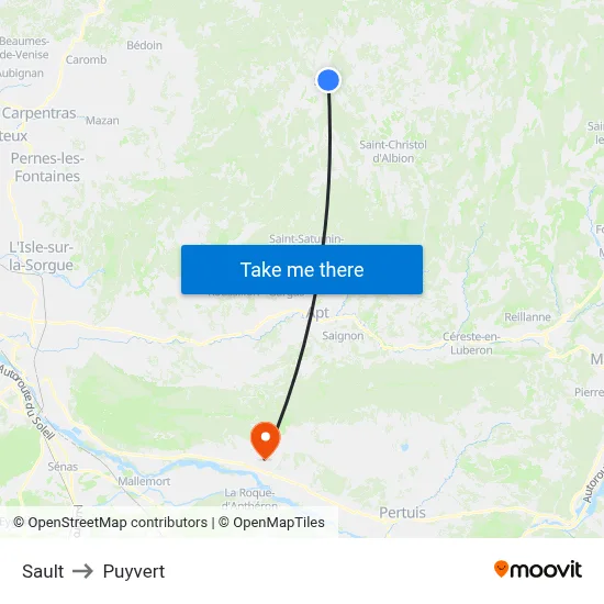 Sault to Puyvert map