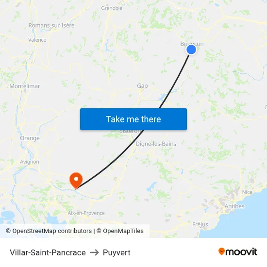 Villar-Saint-Pancrace to Puyvert map