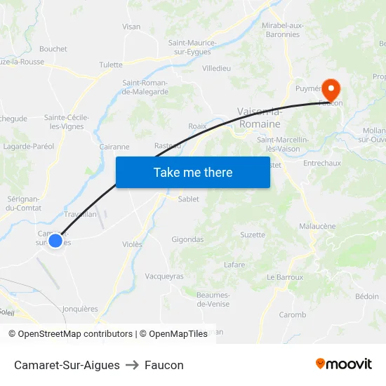 Camaret-Sur-Aigues to Faucon map