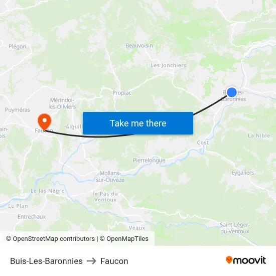 Buis-Les-Baronnies to Faucon map