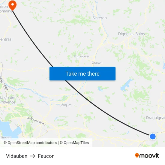 Vidauban to Faucon map