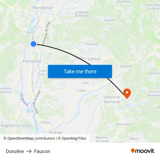 Donzère to Faucon map
