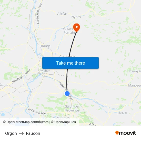 Orgon to Faucon map