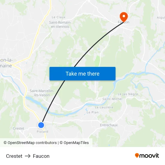 Crestet to Faucon map