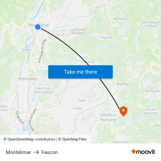 Montélimar to Faucon map