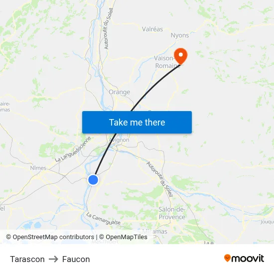 Tarascon to Faucon map