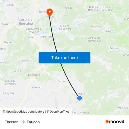 Flassan to Faucon map