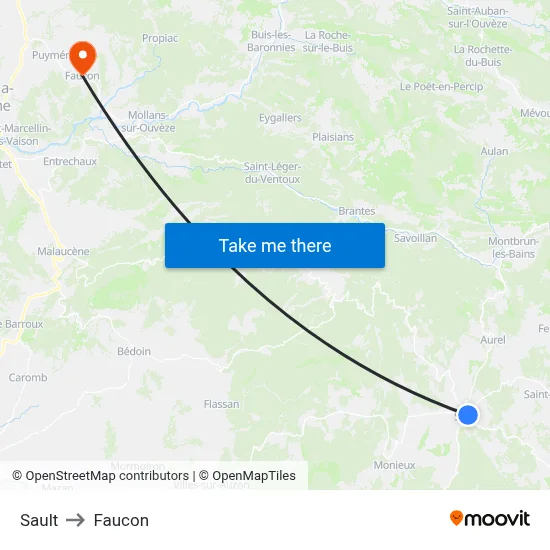 Sault to Faucon map