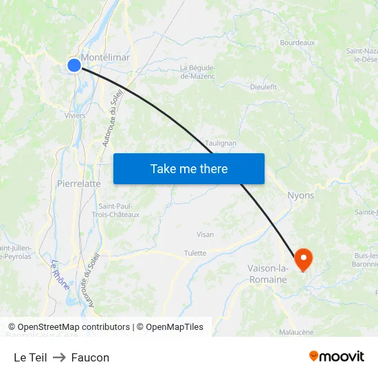 Le Teil to Faucon map