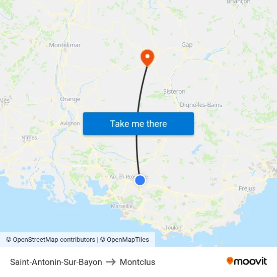 Saint-Antonin-Sur-Bayon to Montclus map