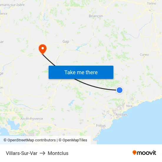 Villars-Sur-Var to Montclus map