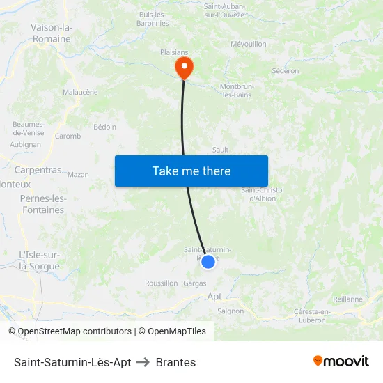 Saint-Saturnin-Lès-Apt to Brantes map