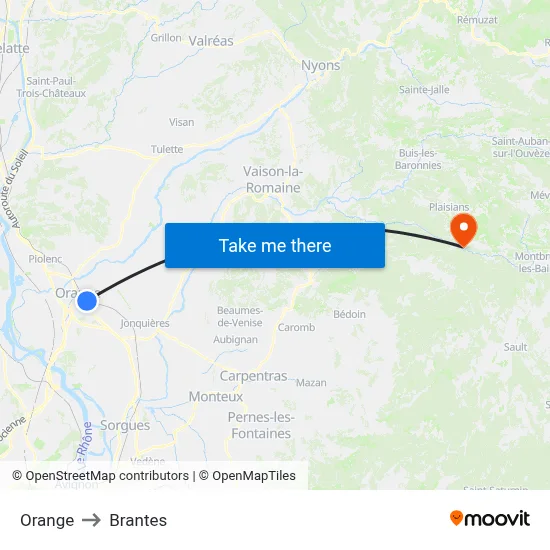 Orange to Brantes map