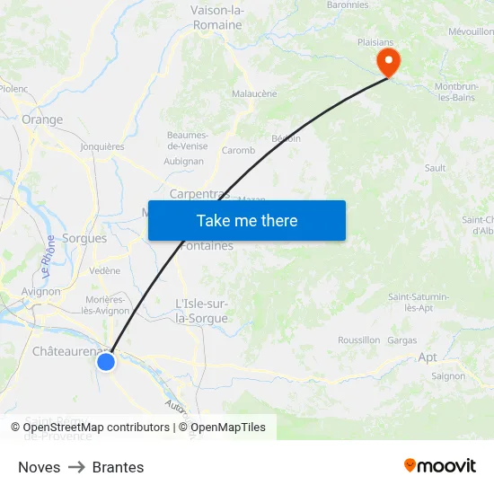 Noves to Brantes map