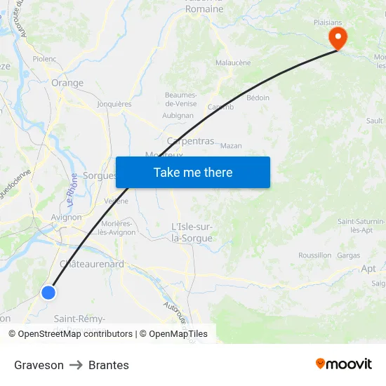 Graveson to Brantes map