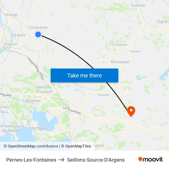 Pernes-Les-Fontaines to Seillons-Source-D'Argens map