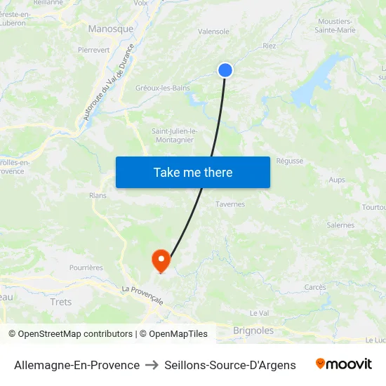 Allemagne-En-Provence to Seillons-Source-D'Argens map