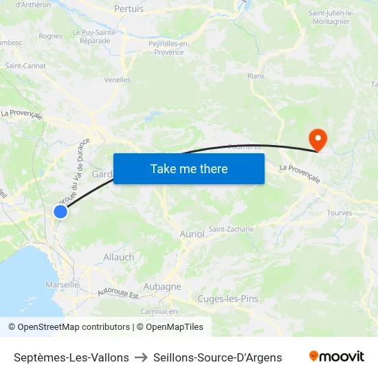 Septèmes-Les-Vallons to Seillons-Source-D'Argens map