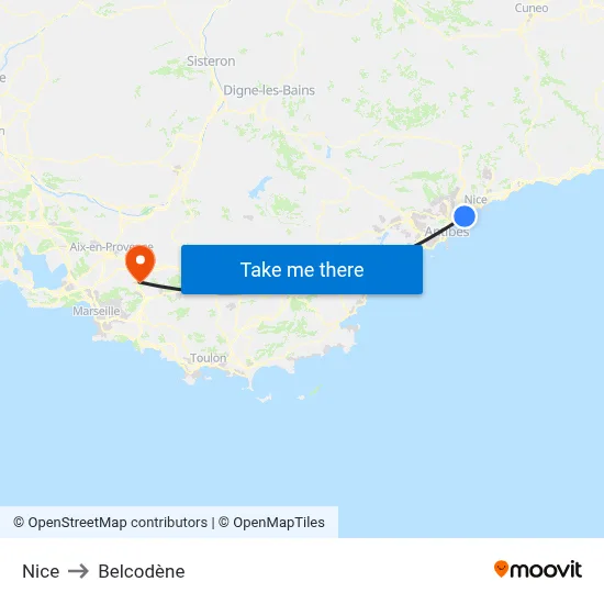 Nice to Belcodène map