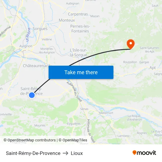 Saint-Rémy-De-Provence to Lioux map
