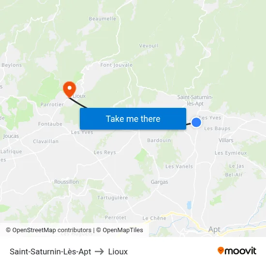 Saint-Saturnin-Lès-Apt to Lioux map