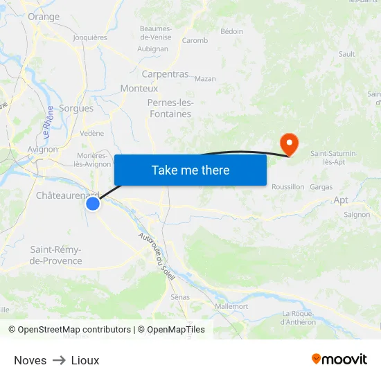 Noves to Lioux map