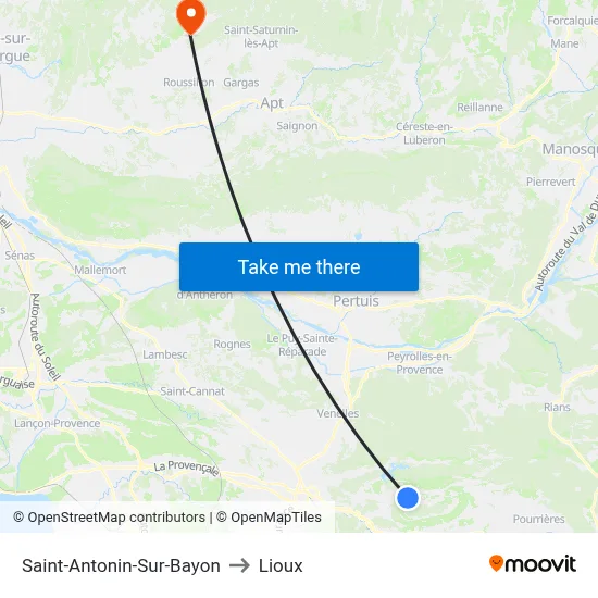 Saint-Antonin-Sur-Bayon to Lioux map