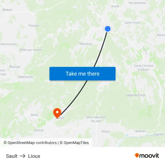 Sault to Lioux map