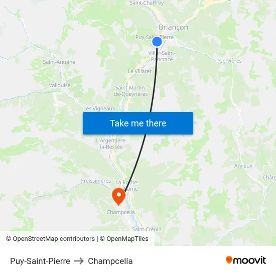 Puy-Saint-Pierre to Champcella map