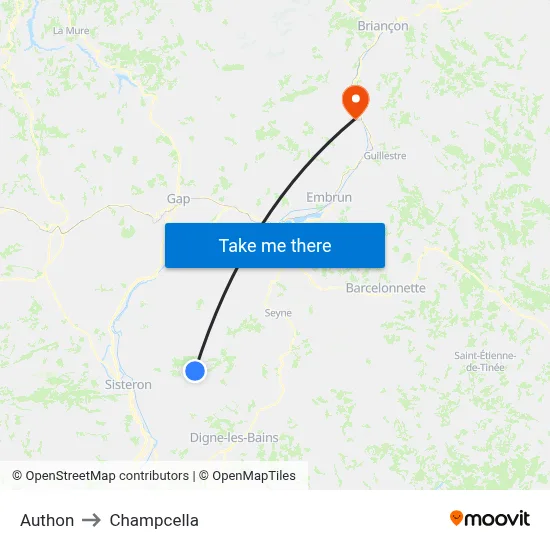 Authon to Champcella map