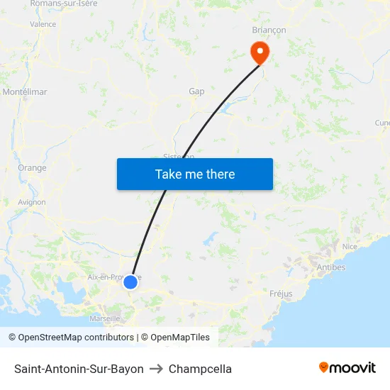 Saint-Antonin-Sur-Bayon to Champcella map