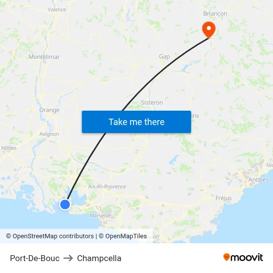 Port-De-Bouc to Champcella map