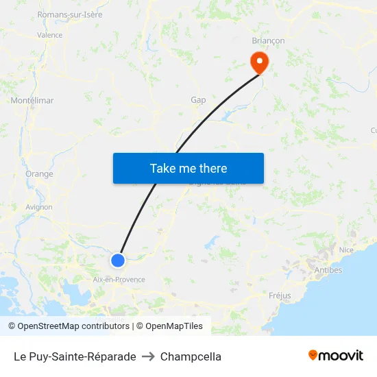 Le Puy-Sainte-Réparade to Champcella map