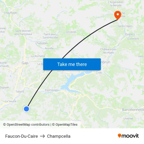 Faucon-Du-Caire to Champcella map