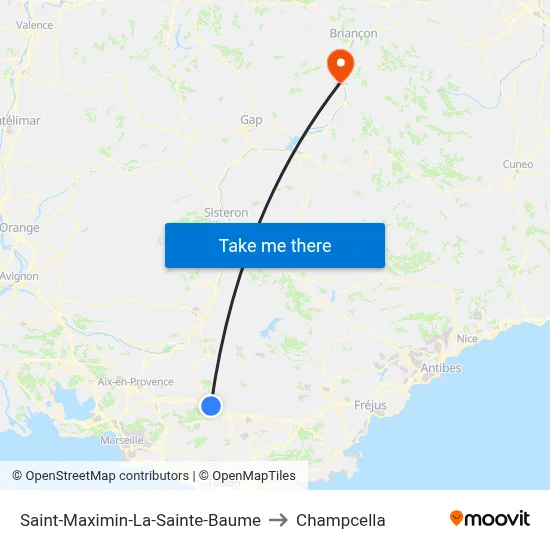 Saint-Maximin-La-Sainte-Baume to Champcella map