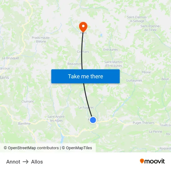 Annot to Allos map