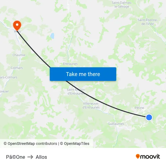 Pã©One to Allos map